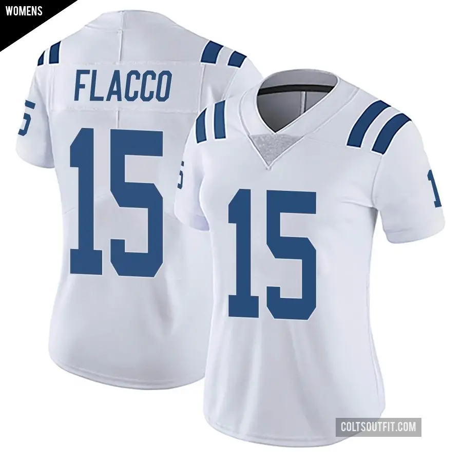 Women's Indianapolis Colts ＃15 Joe Flacco White Limited Vapor Untouchable Jersey