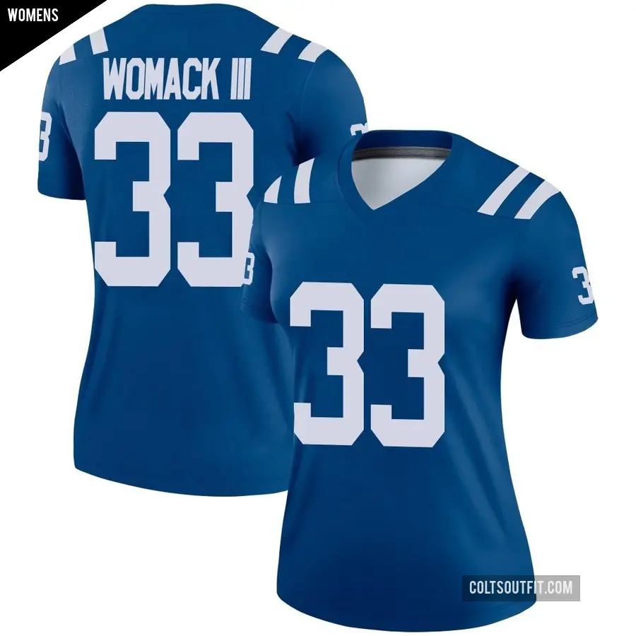 Women's Indianapolis Colts ＃33 Samuel Womack III Royal Legend Jersey