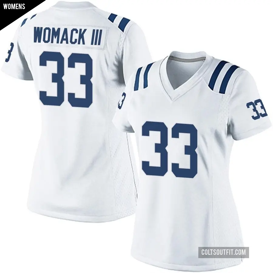 Women's Indianapolis Colts ＃33 Samuel Womack III White Game Jersey