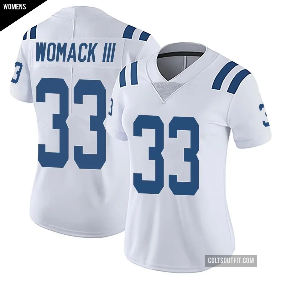 Women's Indianapolis Colts ＃33 Samuel Womack III White Limited Vapor Untouchable Jersey