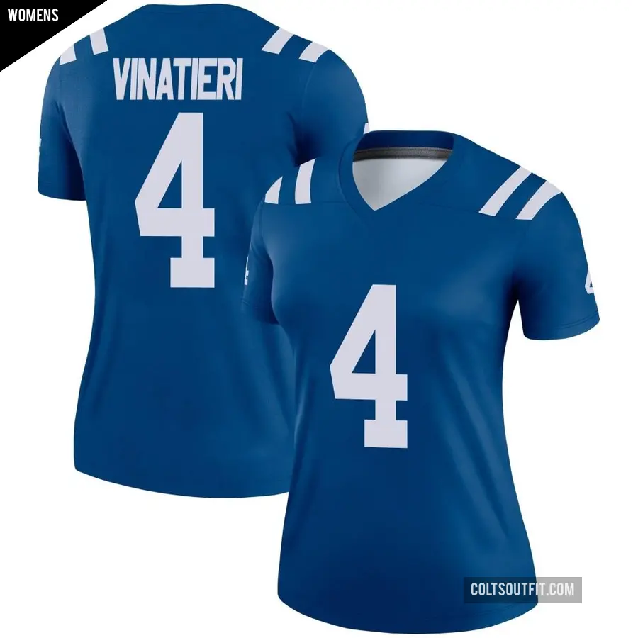 Women's Indianapolis Colts ＃4 Adam Vinatieri Royal Legend Jersey