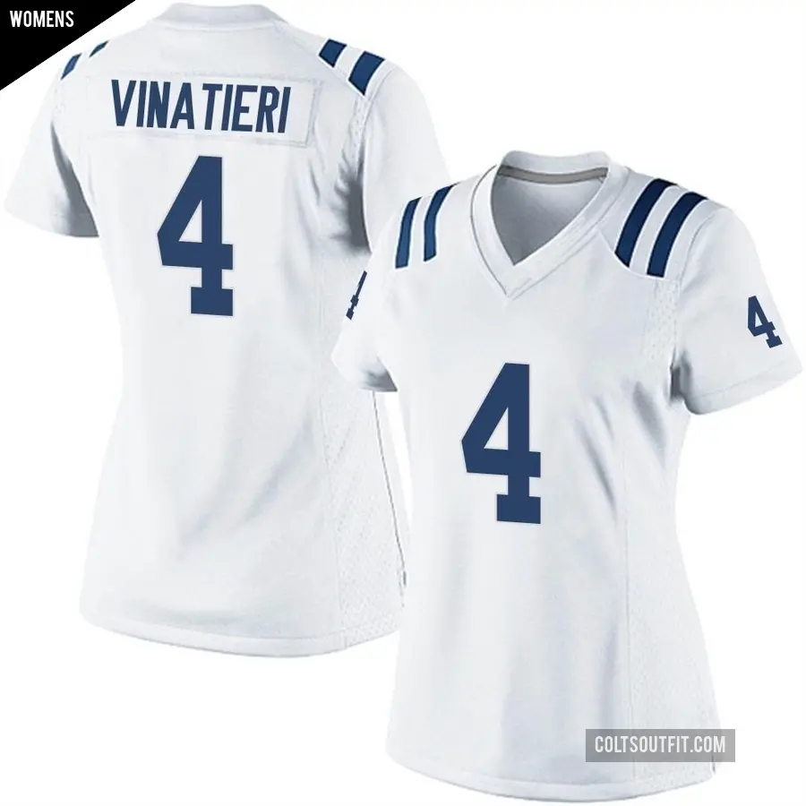 Women's Indianapolis Colts ＃4 Adam Vinatieri White Game Jersey