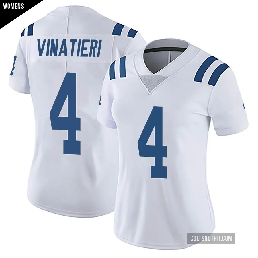 Women's Indianapolis Colts ＃4 Adam Vinatieri White Limited Vapor Untouchable Jersey