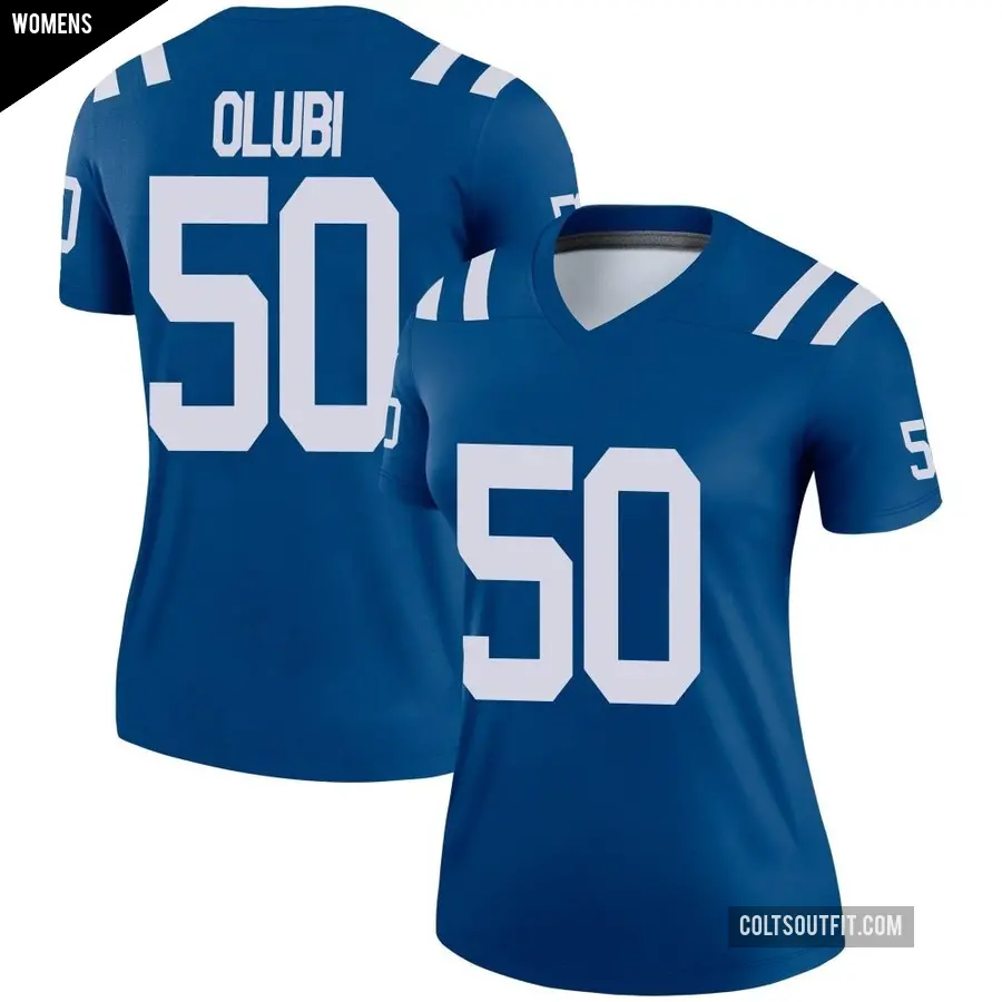 Women's Indianapolis Colts ＃50 Segun Olubi Royal Legend Jersey