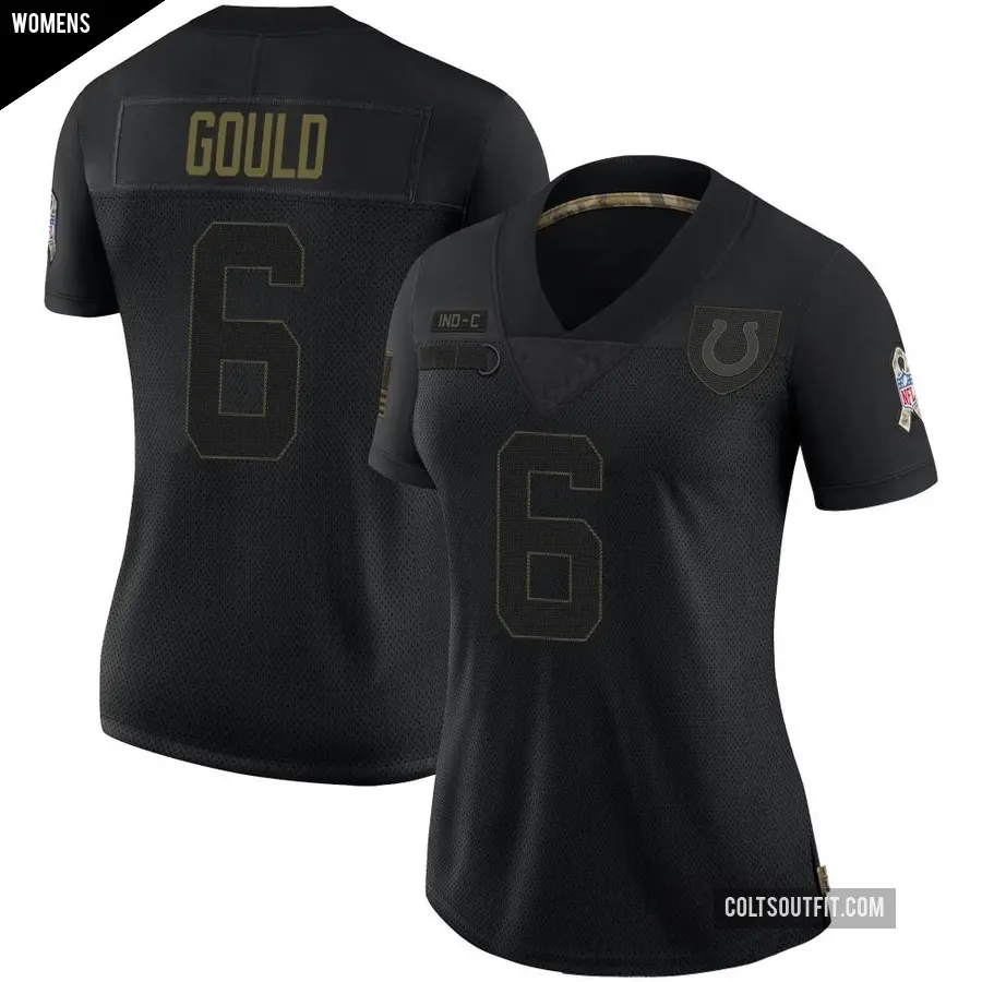 Women's Indianapolis Colts ＃6 Anthony Gould Black Limited 2020 Salute To Service Jersey