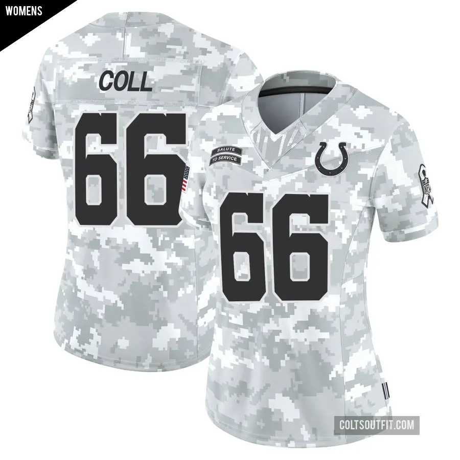 Women's Indianapolis Colts ＃66 Ryan Coll Arctic Camo Limited 2024 Salute to Service Jersey