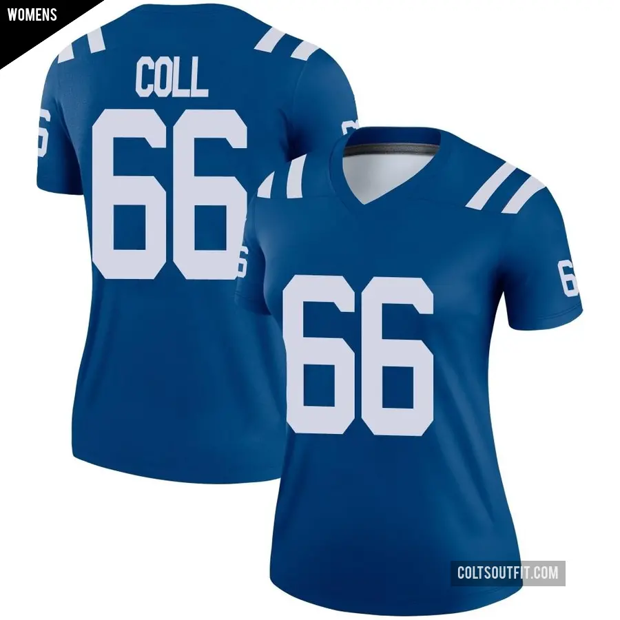 Women's Indianapolis Colts ＃66 Ryan Coll Royal Legend Jersey