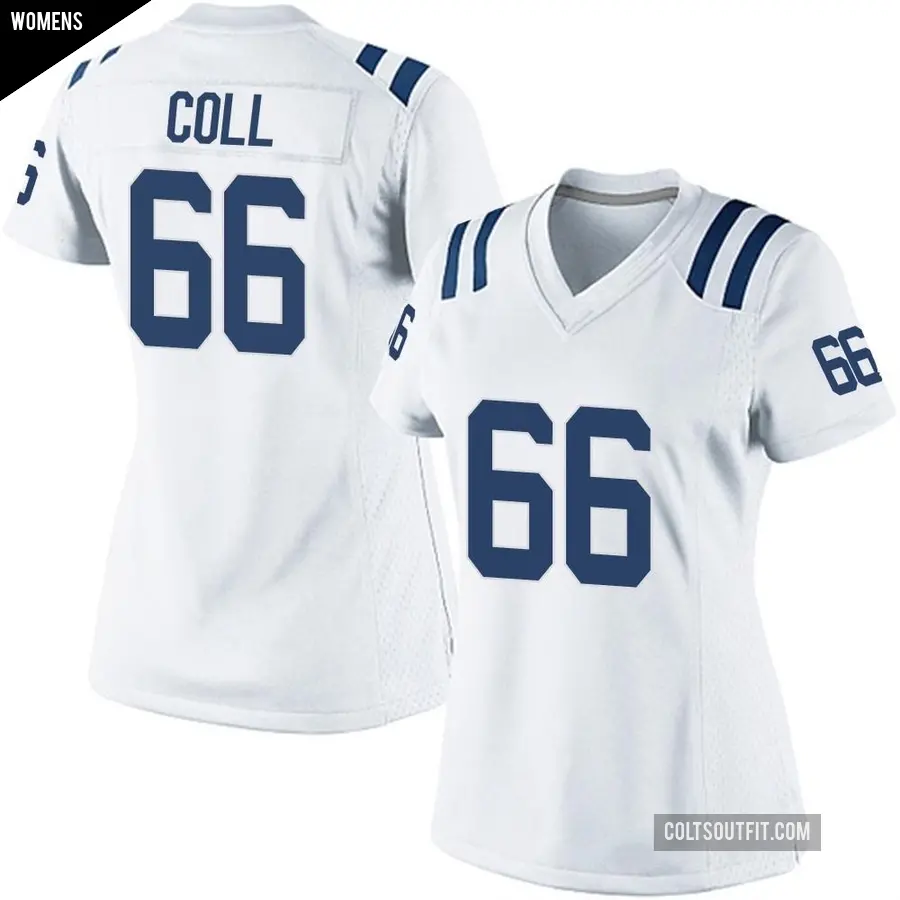 Women's Indianapolis Colts ＃66 Ryan Coll White Game Jersey