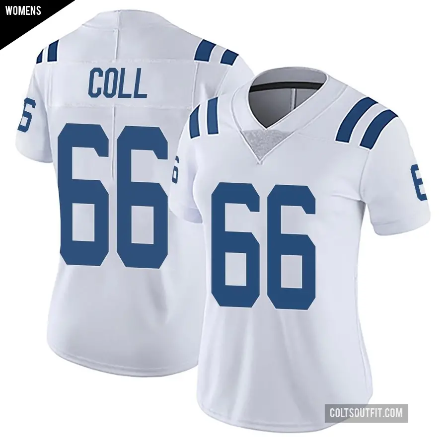 Women's Indianapolis Colts ＃66 Ryan Coll White Limited Vapor Untouchable Jersey