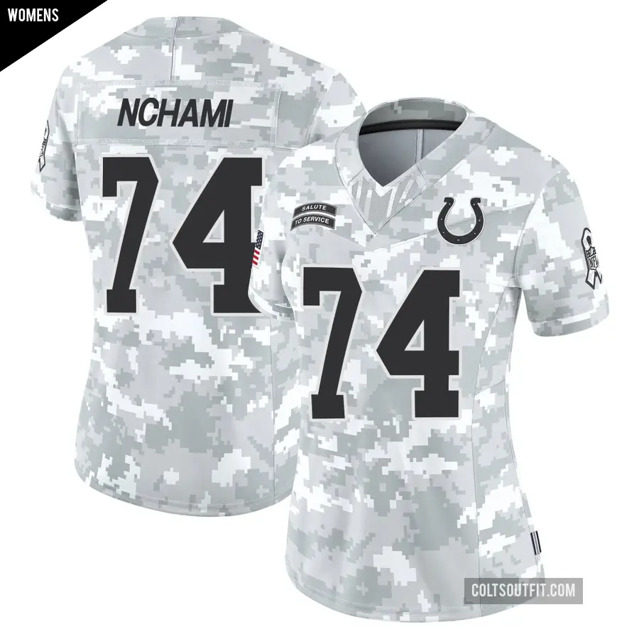 Women's Indianapolis Colts ＃74 Durell Nchami Arctic Camo Limited 2024 Salute to Service Jersey