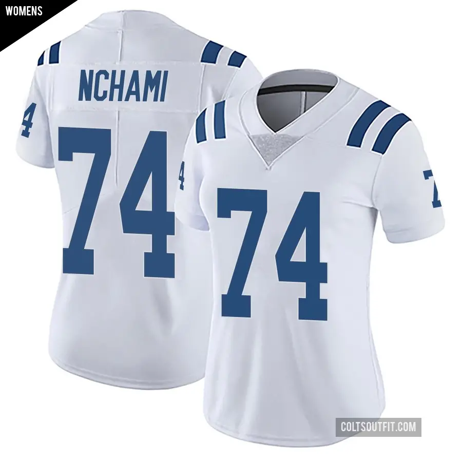 Women's Indianapolis Colts ＃74 Durell Nchami White Limited Vapor Untouchable Jersey