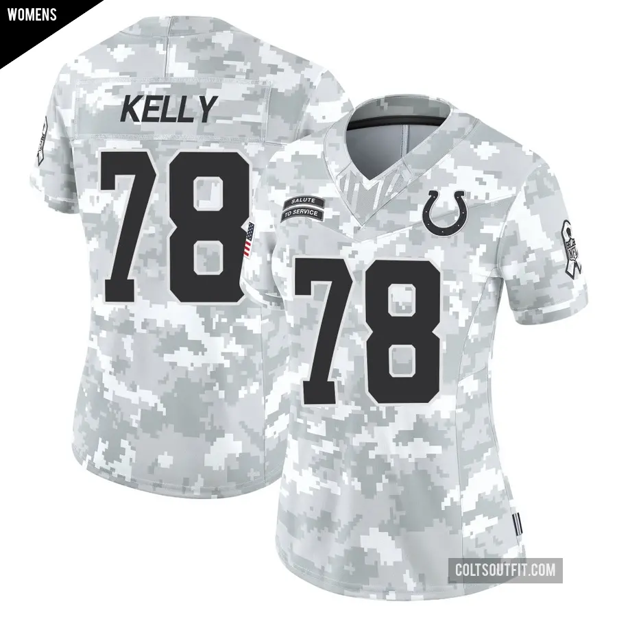 Women's Indianapolis Colts ＃78 Ryan Kelly Arctic Camo Limited 2024 Salute to Service Jersey