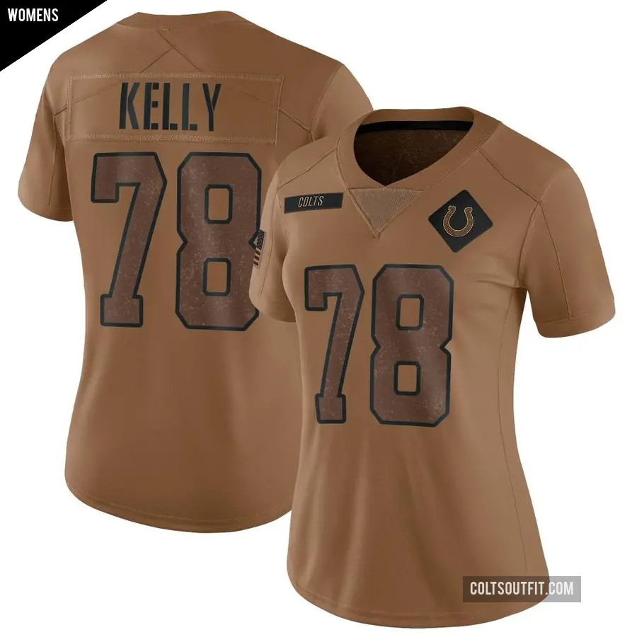 Women's Indianapolis Colts ＃78 Ryan Kelly Brown Limited 2023 Salute To Service Jersey