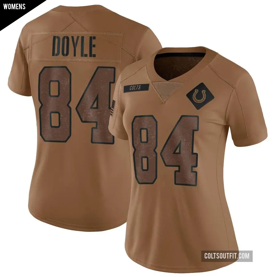 Women's Indianapolis Colts ＃84 Jack Doyle Brown Limited 2023 Salute To Service Jersey