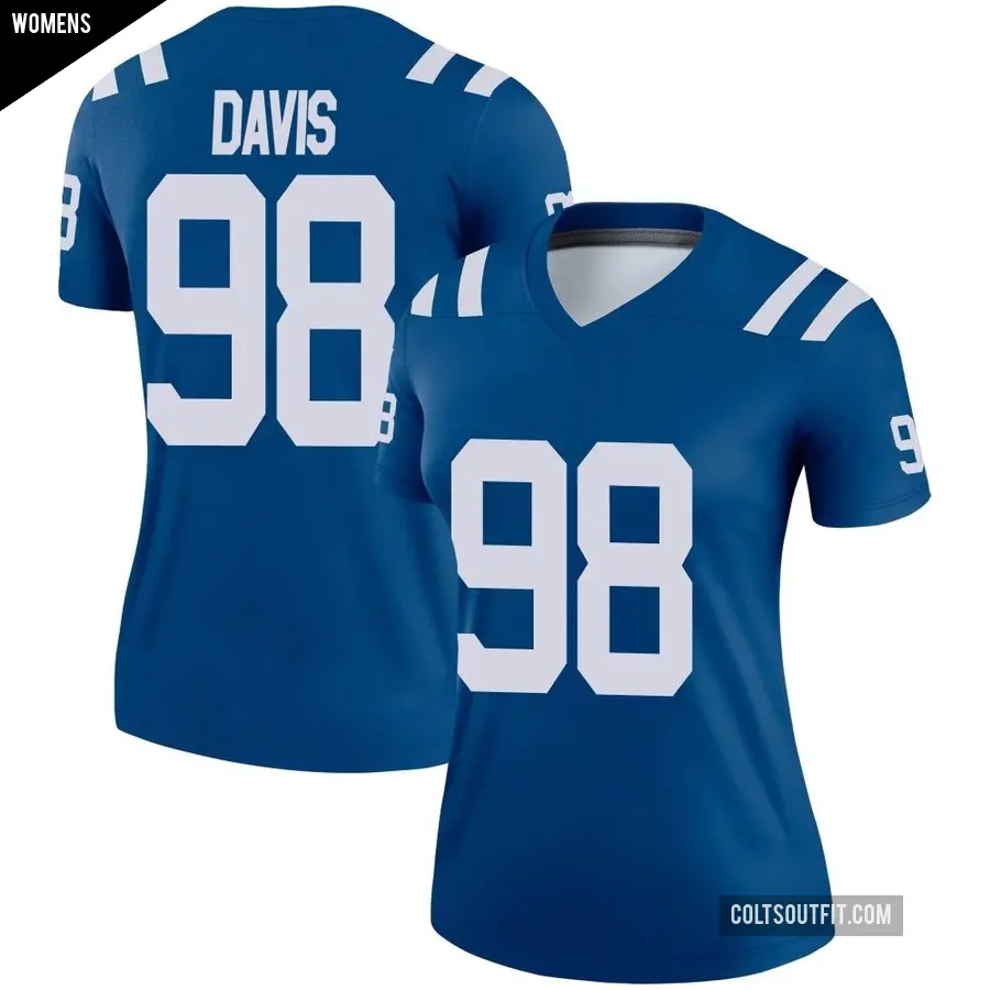 Women's Indianapolis Colts ＃98 Raekwon Davis Royal Legend Jersey