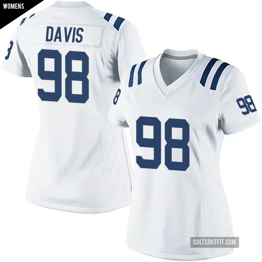 Women's Indianapolis Colts ＃98 Raekwon Davis White Game Jersey