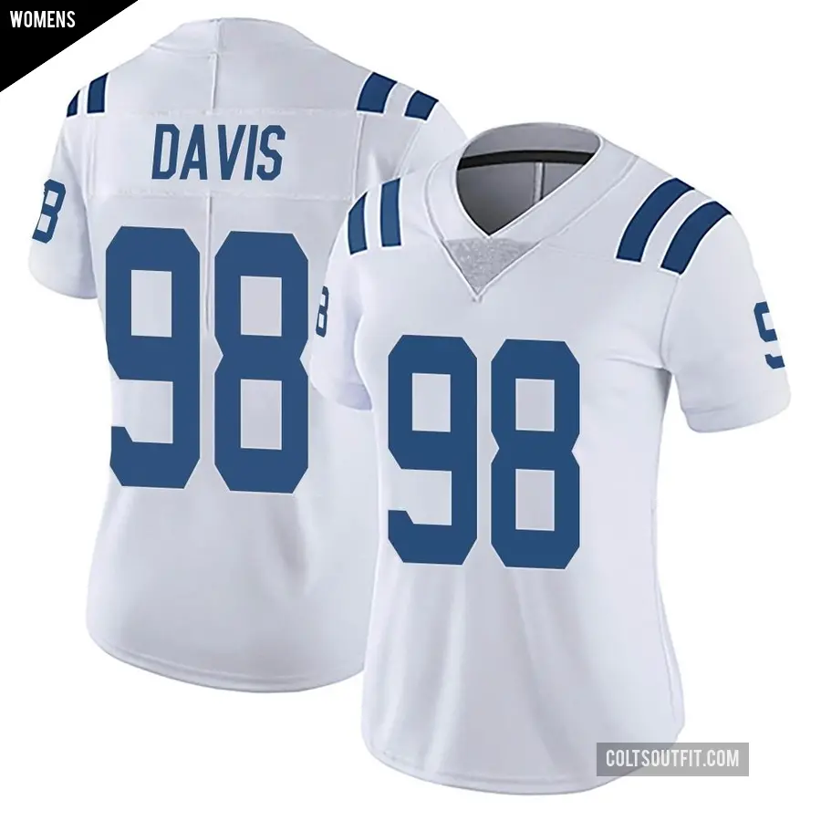 Women's Indianapolis Colts ＃98 Raekwon Davis White Limited Vapor Untouchable Jersey