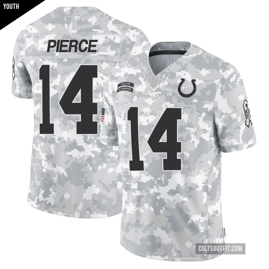 Youth Indianapolis Colts ＃14 Alec Pierce Arctic Camo Limited 2024 Salute to Service Jersey