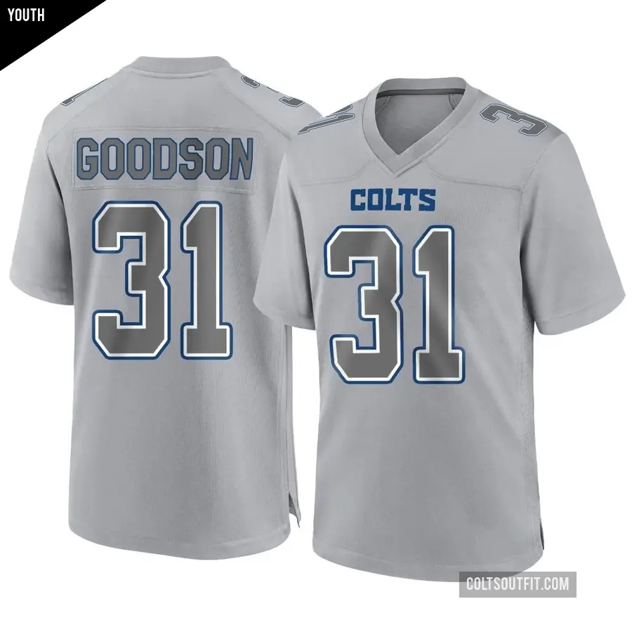 Youth Indianapolis Colts ＃31 Tyler Goodson Gray Game Atmosphere Fashion Jersey