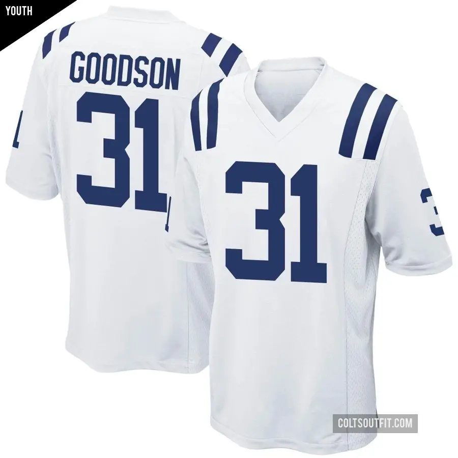 Youth Indianapolis Colts ＃31 Tyler Goodson White Game Jersey