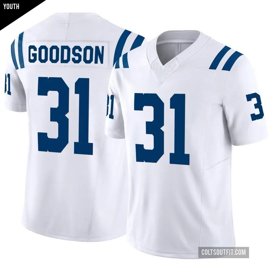 Youth Indianapolis Colts ＃31 Tyler Goodson White Limited Vapor F.U.S.E. Jersey