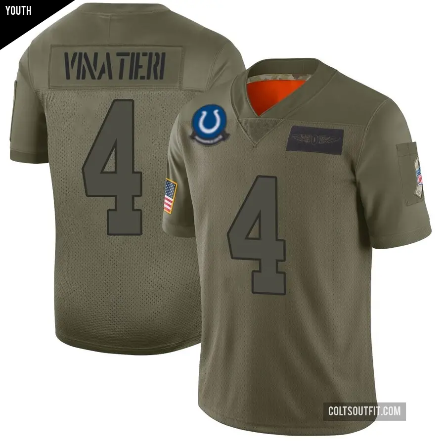 Youth Indianapolis Colts ＃4 Adam Vinatieri Camo Limited 2019 Salute to Service Jersey