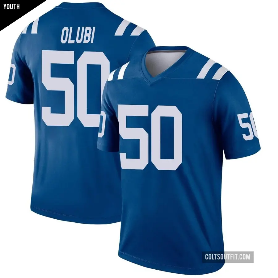 Youth Indianapolis Colts ＃50 Segun Olubi Royal Legend Jersey