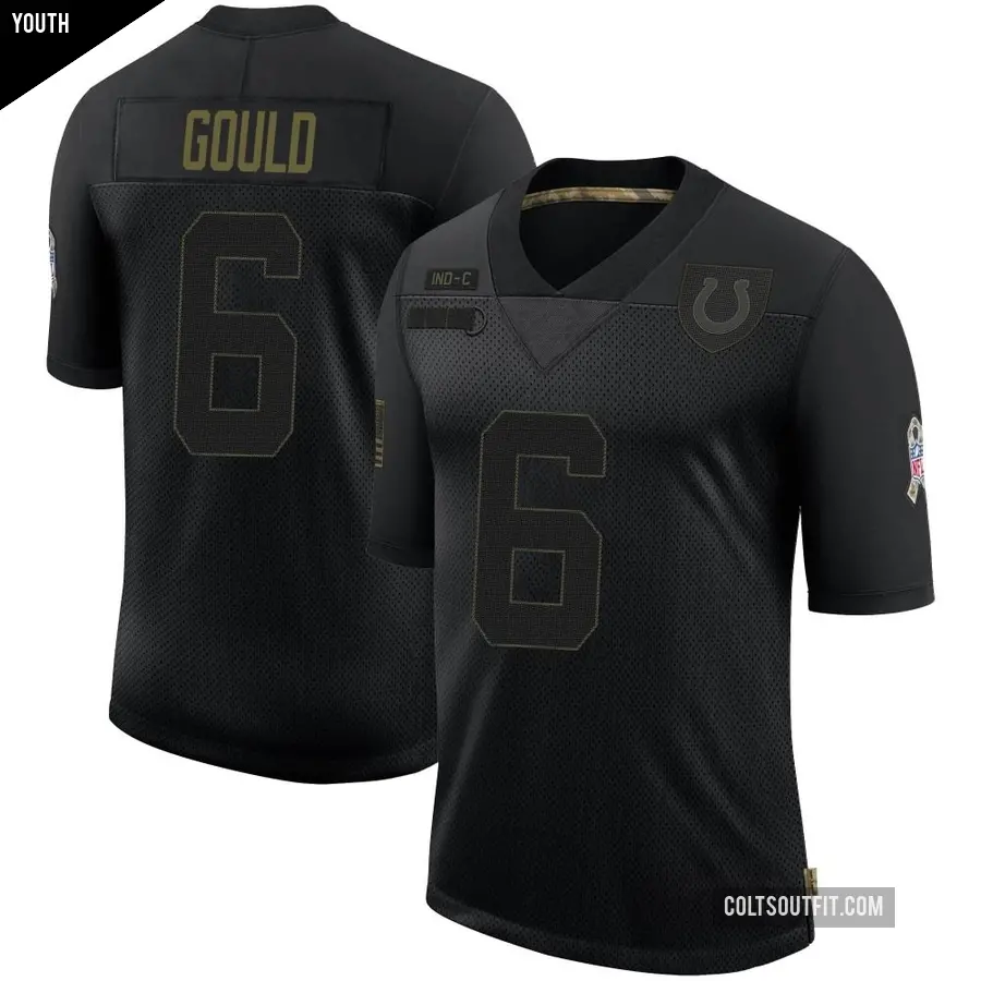 Youth Indianapolis Colts ＃6 Anthony Gould Black Limited 2020 Salute To Service Jersey