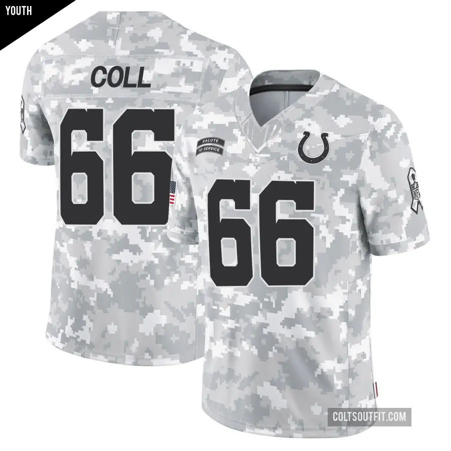 Youth Indianapolis Colts ＃66 Ryan Coll Arctic Camo Limited 2024 Salute to Service Jersey