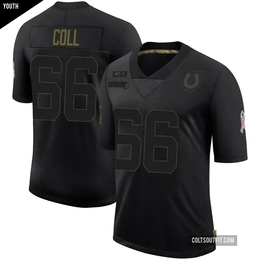 Youth Indianapolis Colts ＃66 Ryan Coll Black Limited 2020 Salute To Service Jersey