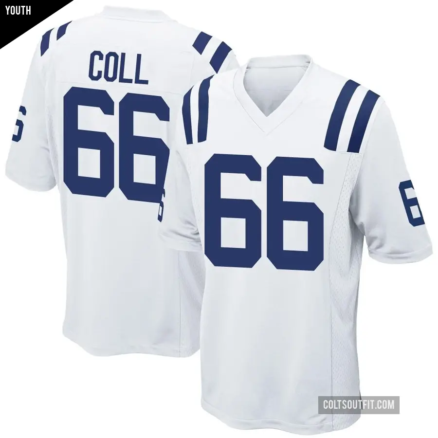 Youth Indianapolis Colts ＃66 Ryan Coll White Game Jersey