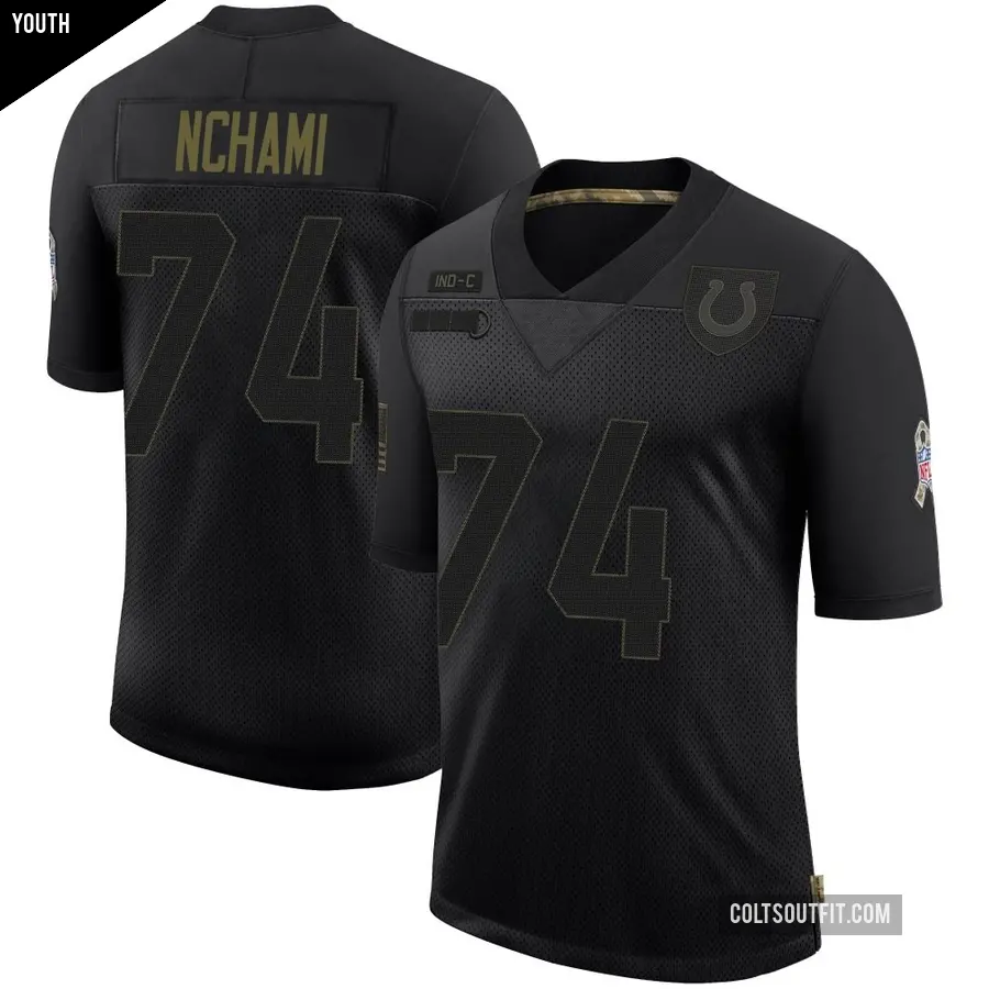 Youth Indianapolis Colts ＃74 Durell Nchami Black Limited 2020 Salute To Service Jersey