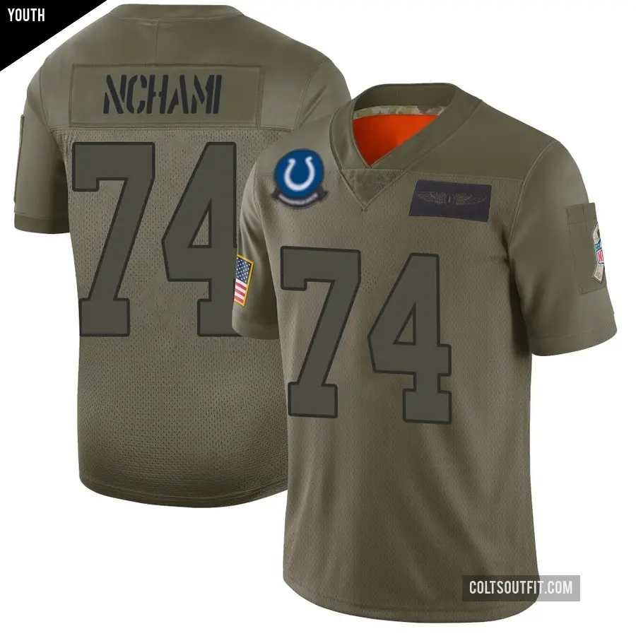 Youth Indianapolis Colts ＃74 Durell Nchami Camo Limited 2019 Salute to Service Jersey