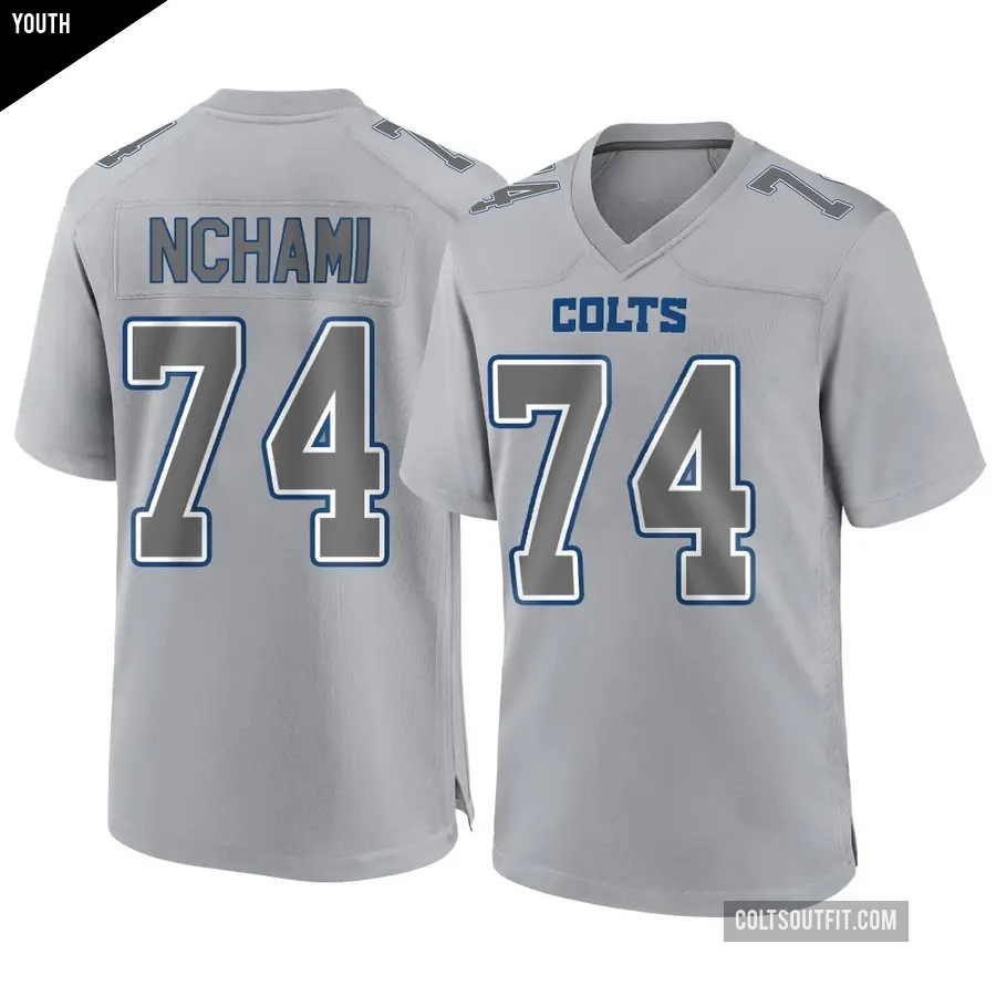 Youth Indianapolis Colts ＃74 Durell Nchami Gray Game Atmosphere Fashion Jersey