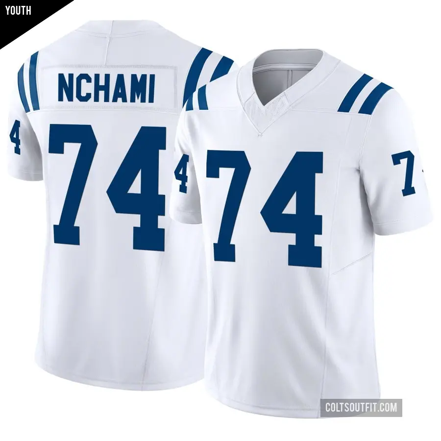 Youth Indianapolis Colts ＃74 Durell Nchami White Limited Vapor F.U.S.E. Jersey