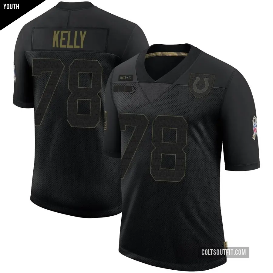 Youth Indianapolis Colts ＃78 Ryan Kelly Black Limited 2020 Salute To Service Jersey